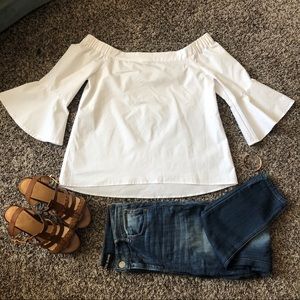 Dillards White Off The Shoulder Top
